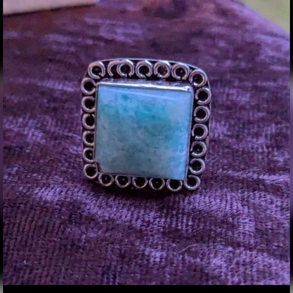 Handcrafted Square Amazonite Ring (8) - Picture 10 of 12
